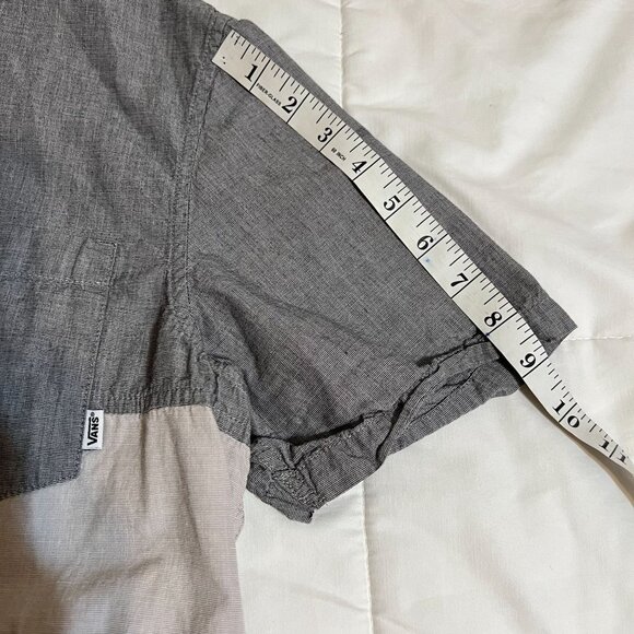 Vans button down shirt men's gray S gray with light gray with pocket ,(SALE) - Picture 8 of 12